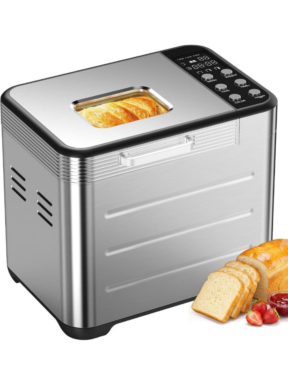 21-in-1 Automatic Bread Maker Machine - Stainless Steel, Easy to Use & Versatile